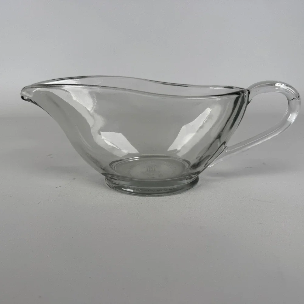 Vintage Anchor Hocking‎ Clear Glass Gravy Boat 10 oz #1043 USA